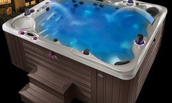 Spa 6 places avec cascade et éclairage LED de couleurs