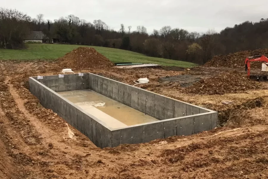 Chantier de piscine dans le Calvados